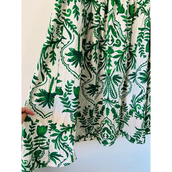 Band Of The Free Womens Small Strapless Green Floral Maxi Dress Smocked Back - Picture 14 of 16